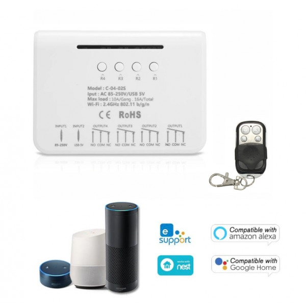 Wifi Smart DiY Stikalo AC85-250V 4CH RF433
